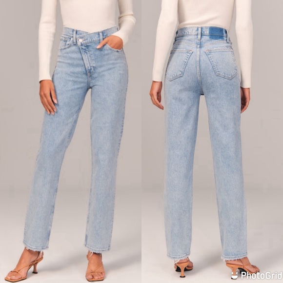 Abercrombie & Fitch Denim - Abercrombie & Fitch Y2K The 90s Straight Ultra High Rise Light Wash Jeans 33/16R